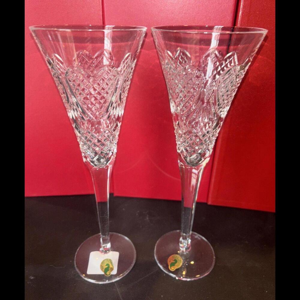 🔮Waterford Celebration Toasting Flutes First Edition Love New